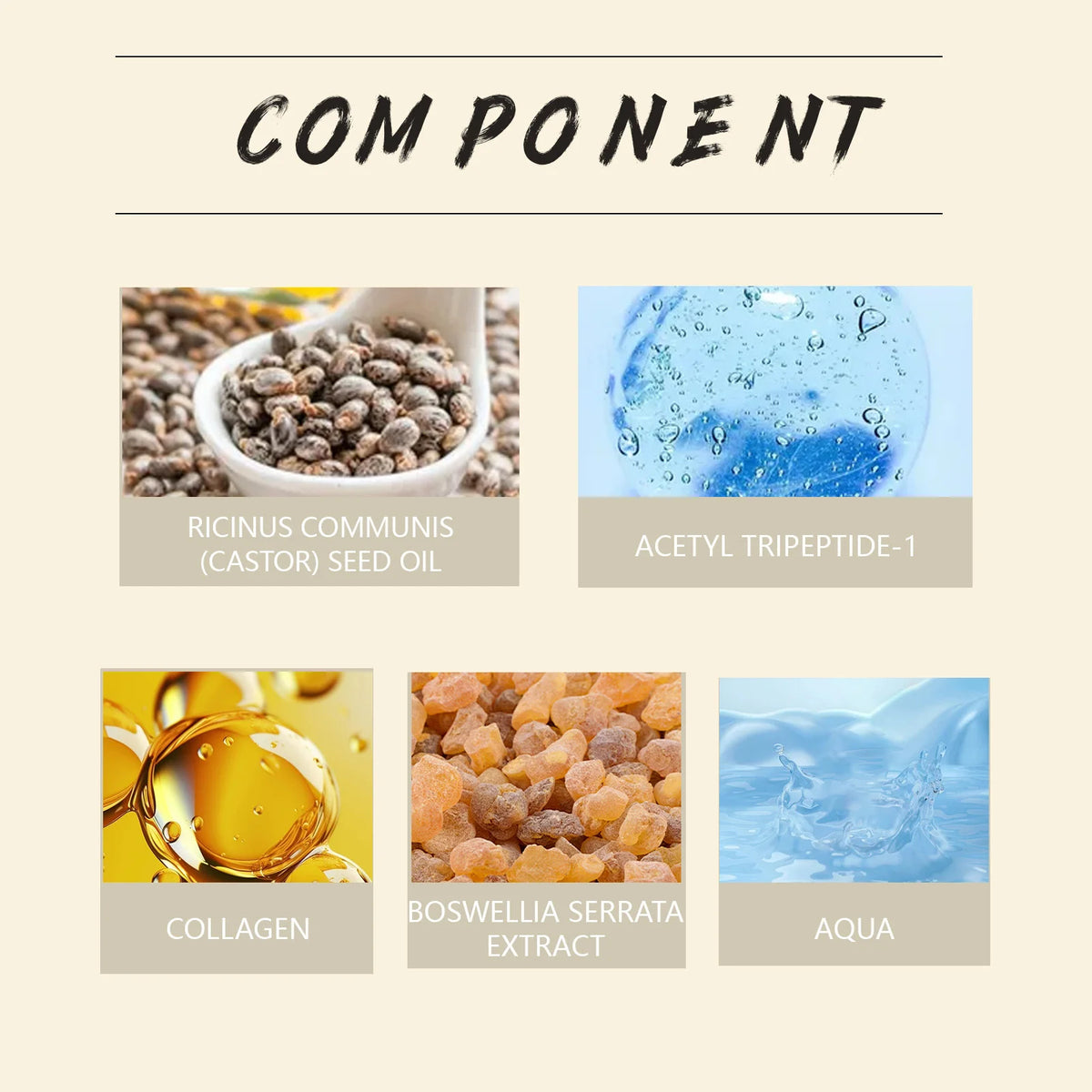 Castor Oil Eye Serum Anti-Wrinkle Remove Dark Circles Eye Bags Anti-Puffiness Lift Firm Ball Massage Moisturize Nourish Eye Care